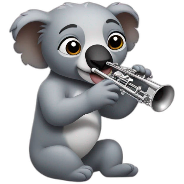 koalla playing the clarinet emoji