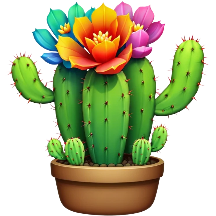 Rainbow cactus emoji