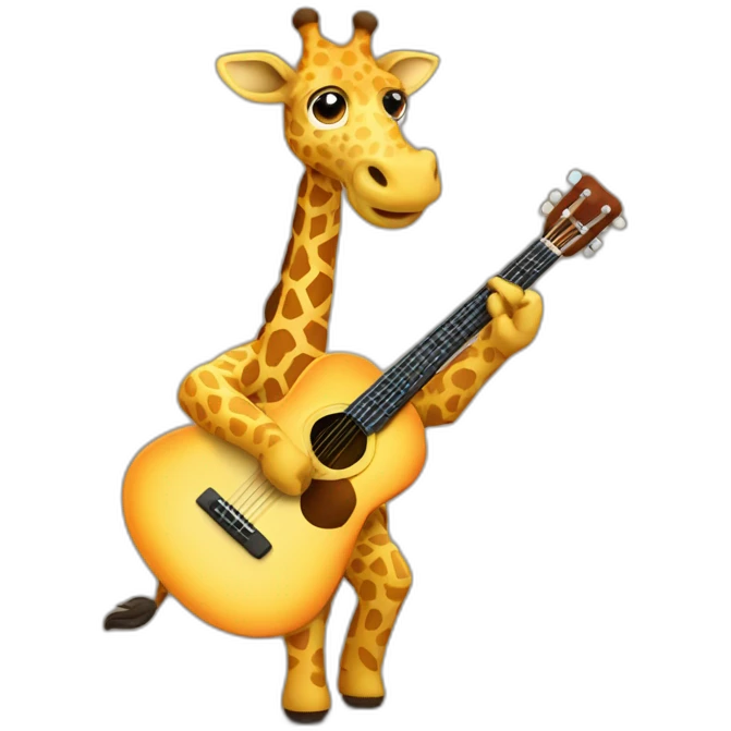 Giraffe playing guitar emoji