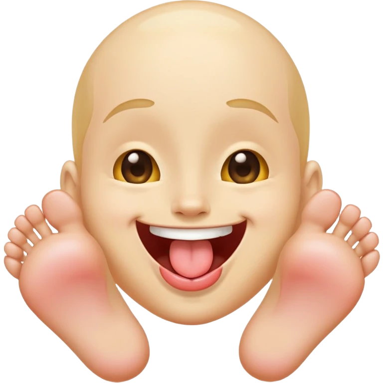 Smiling tongue out winky face feet sticking out emoji