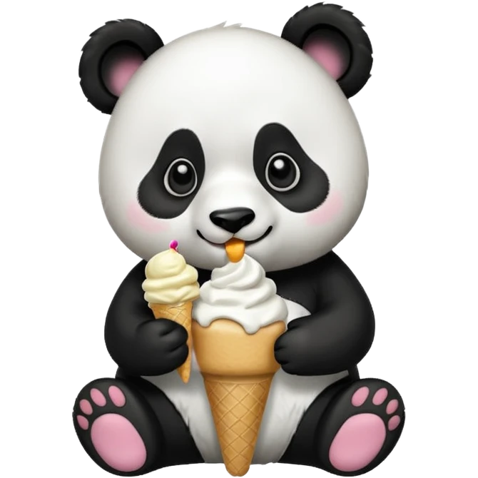 Panda eating ice cream emoji