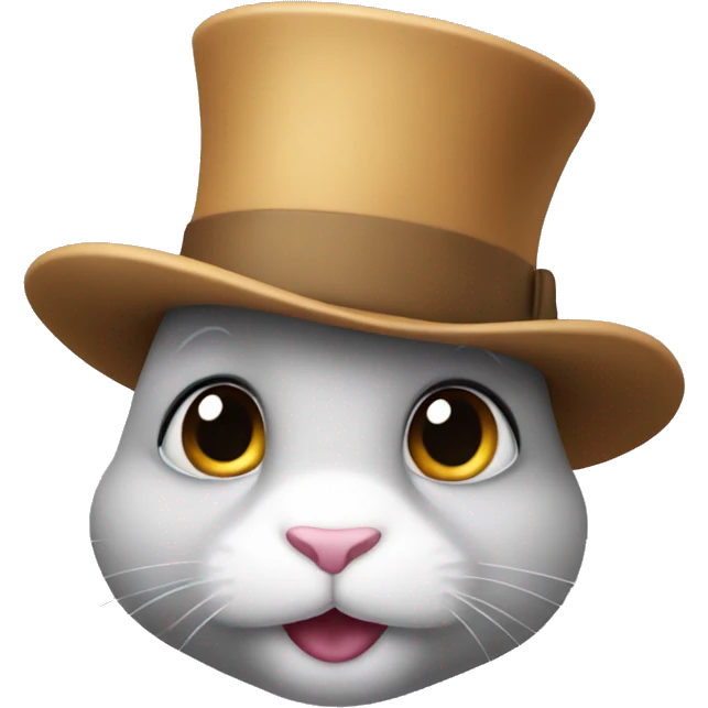 memoji rabbit with tophat emoji