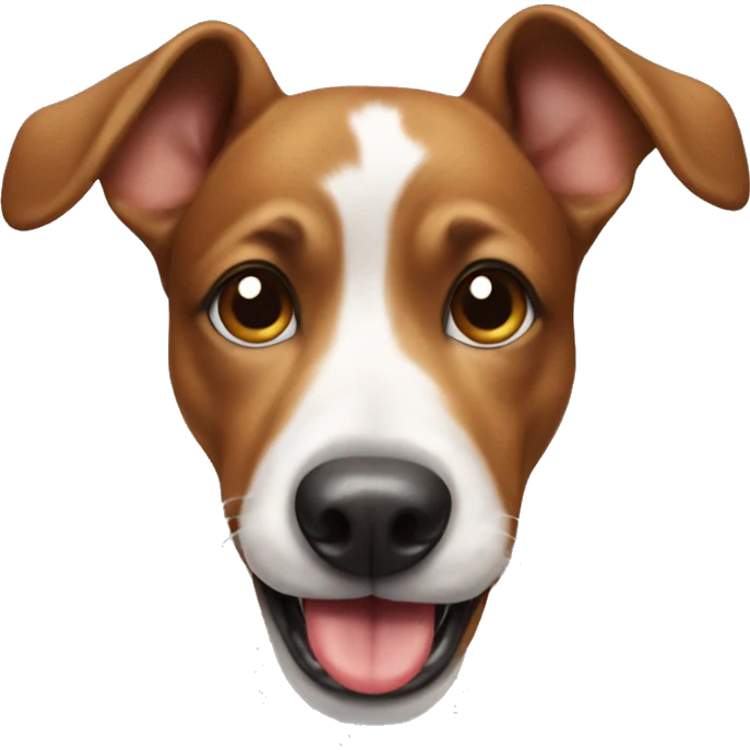 playful dog showing tongue emoji