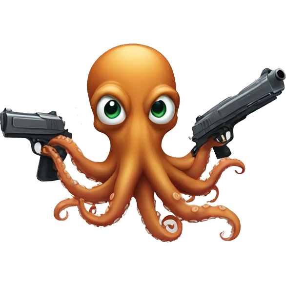 octopus with a gun emoji