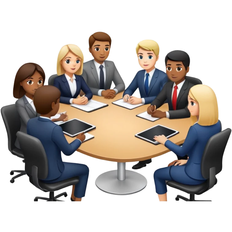 group of people business meeting sitting at a table emoji