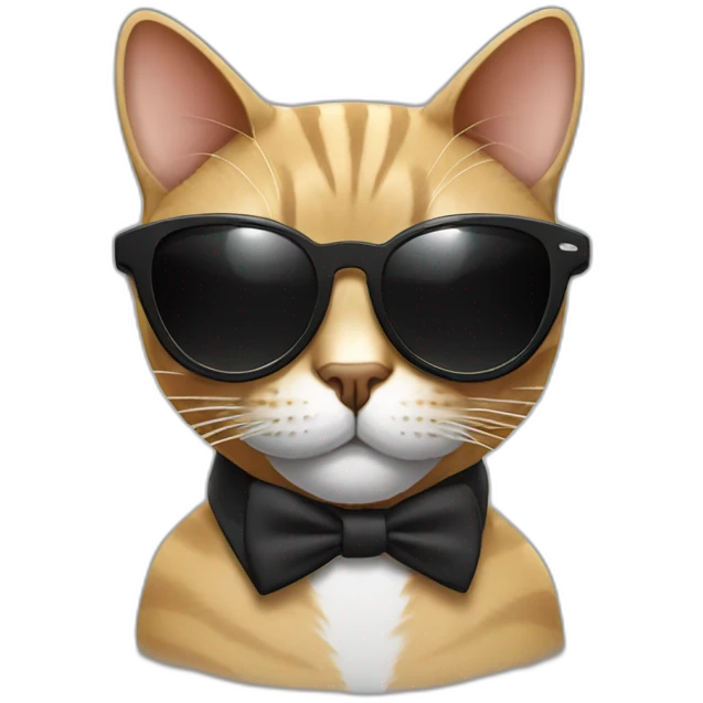 Cat with sunglasses, smok, looking like mafia emoji