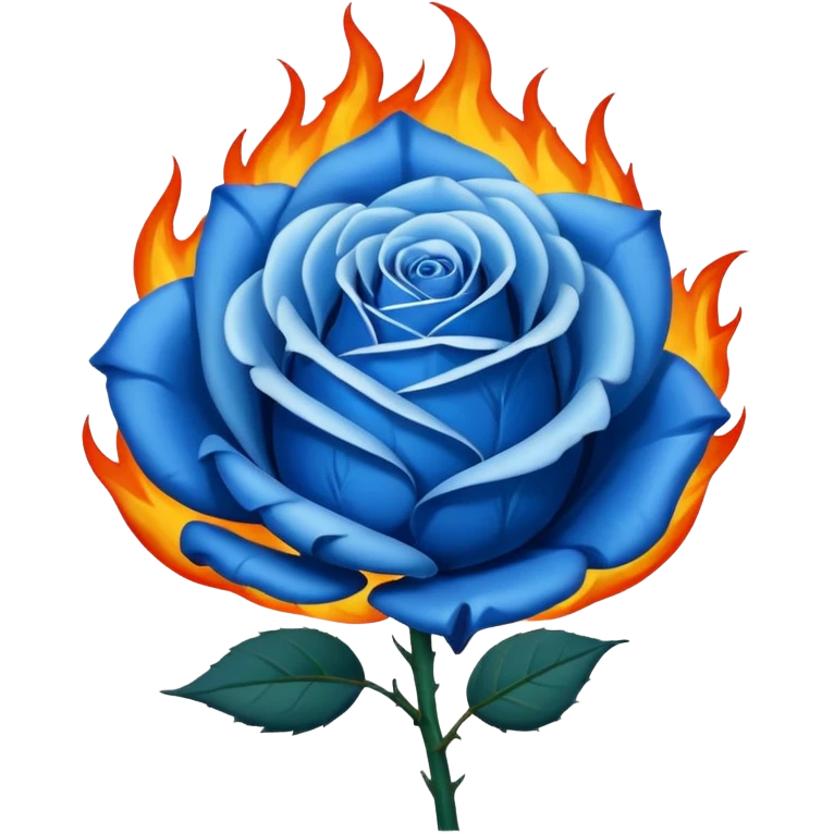 Blue rose in flame emoji