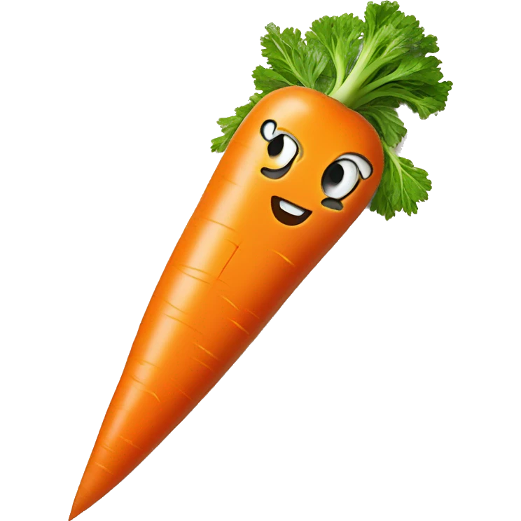 A lightning bolt is painted on the carrot emoji