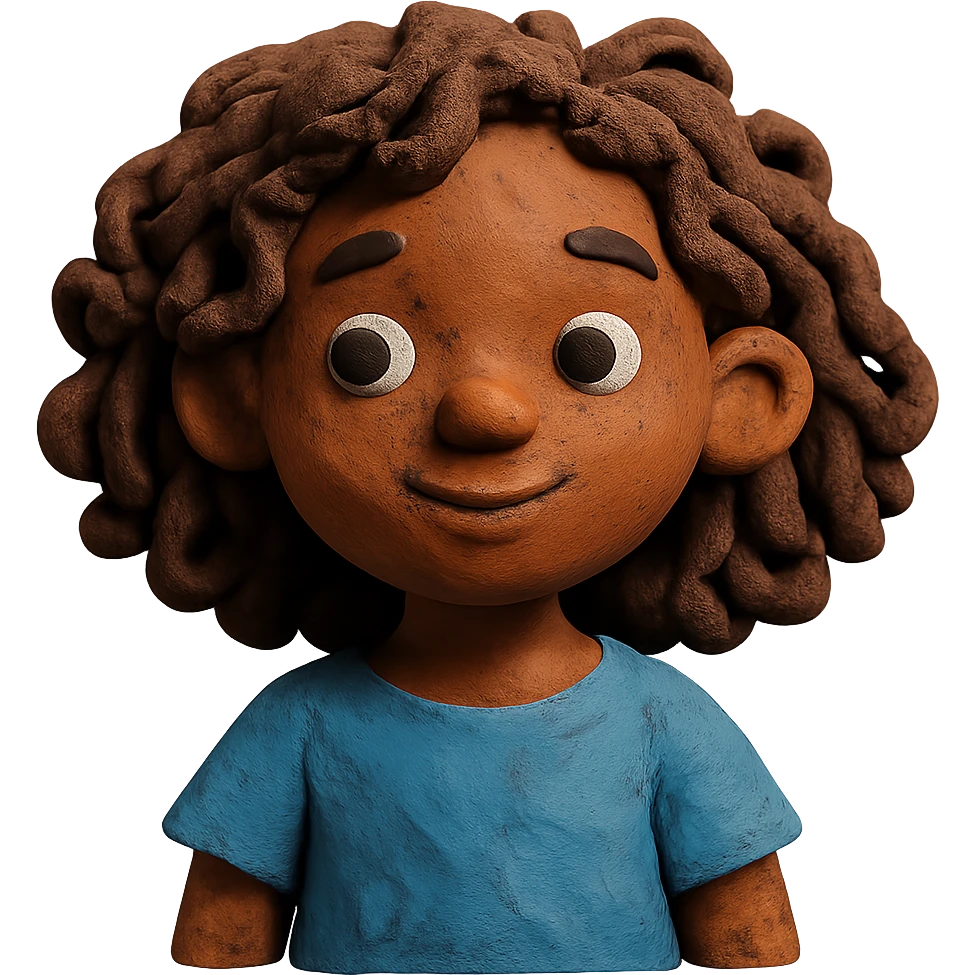 girl with curly brown hair, dark brown eyes, and brown skin emoji