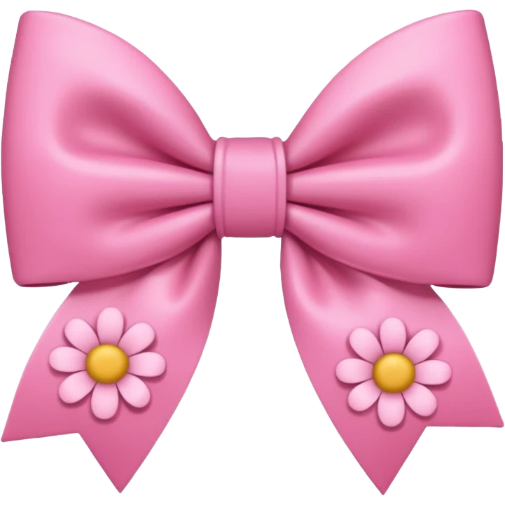 pink cute aesthetic bow with flowers no background emoji