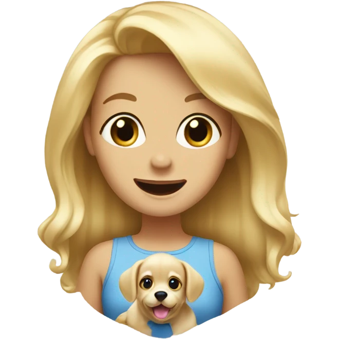 Blonde hair woman excited for puppy emoji