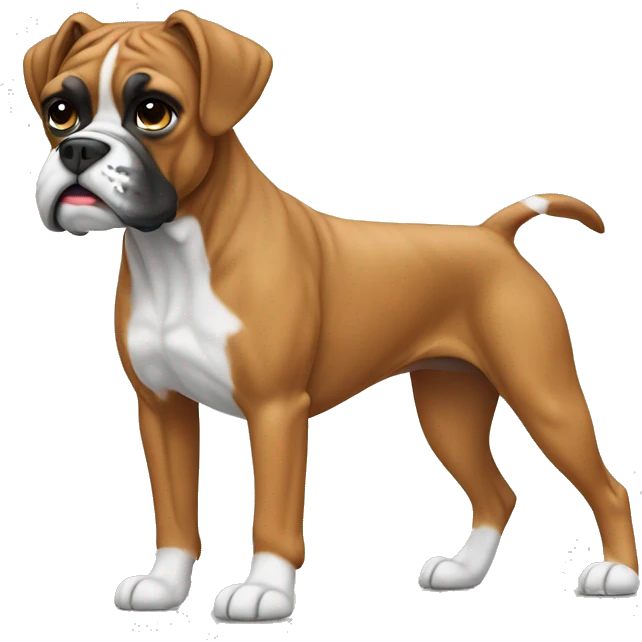 boxer dog full white color emoji