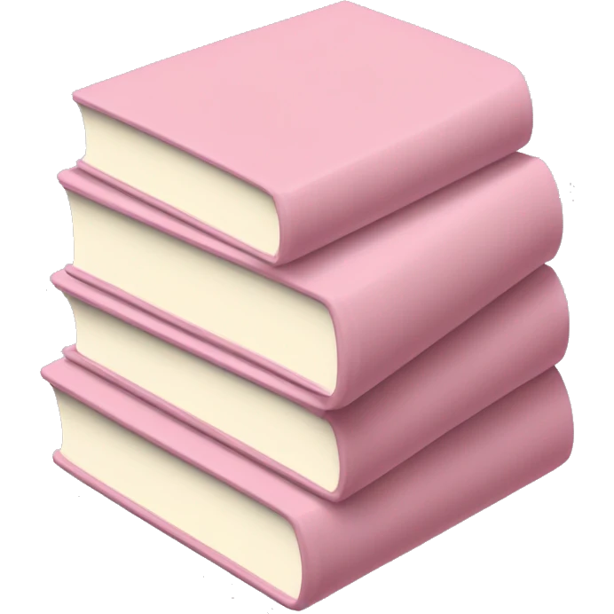 stack of light pink thin books emoji