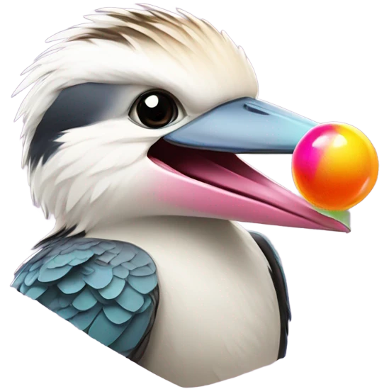 Kookaburra eating gum drop emoji