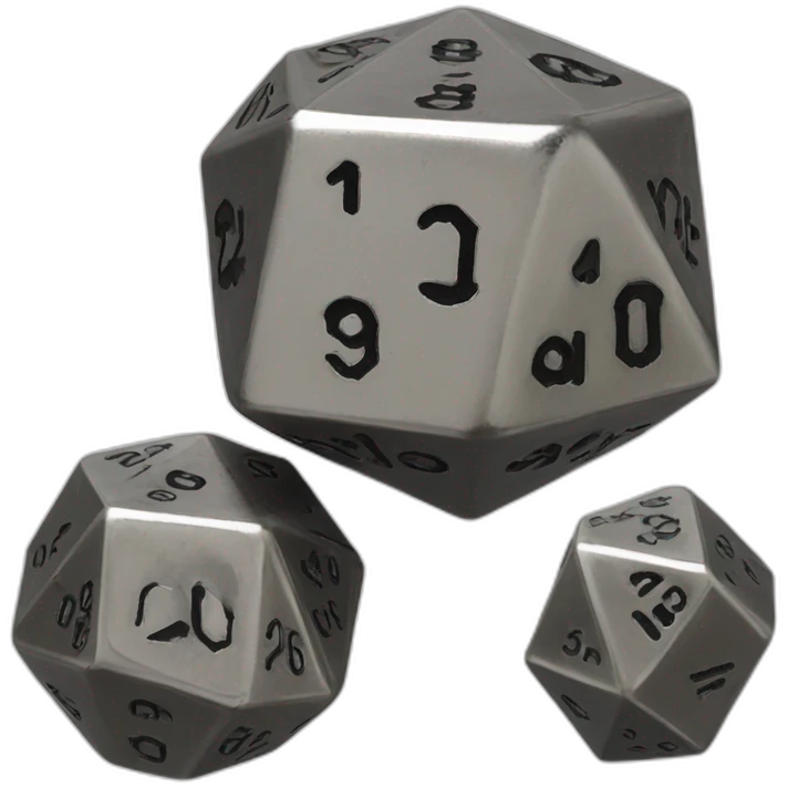 1d20 dice 20 sides magic metal emoji