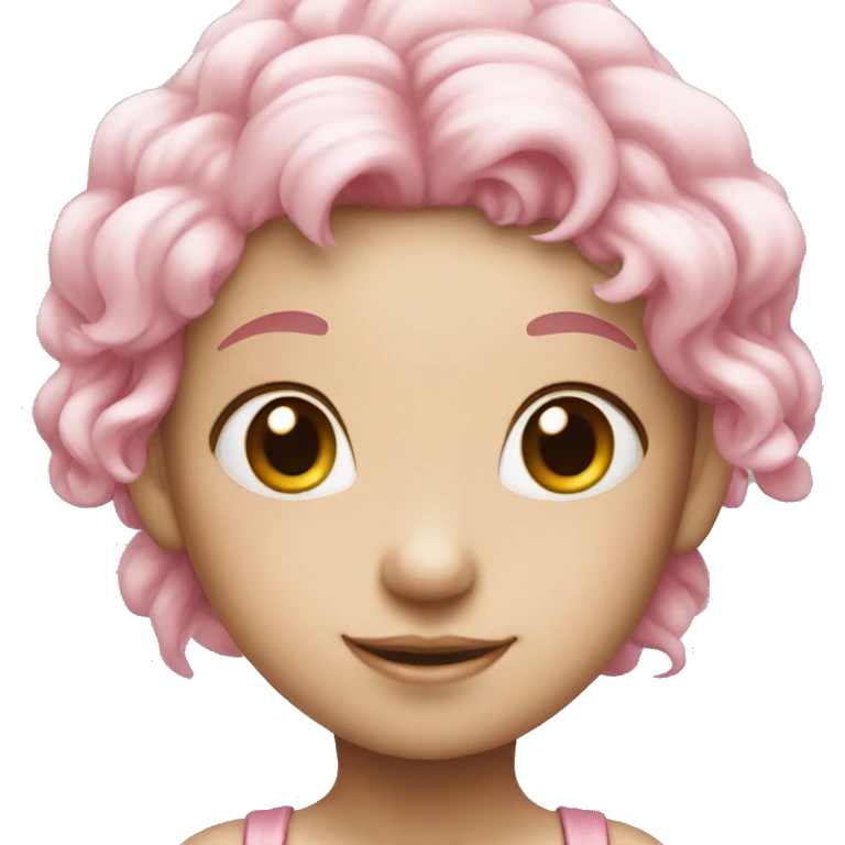 Cute little fairy with white skin pink hair emoji