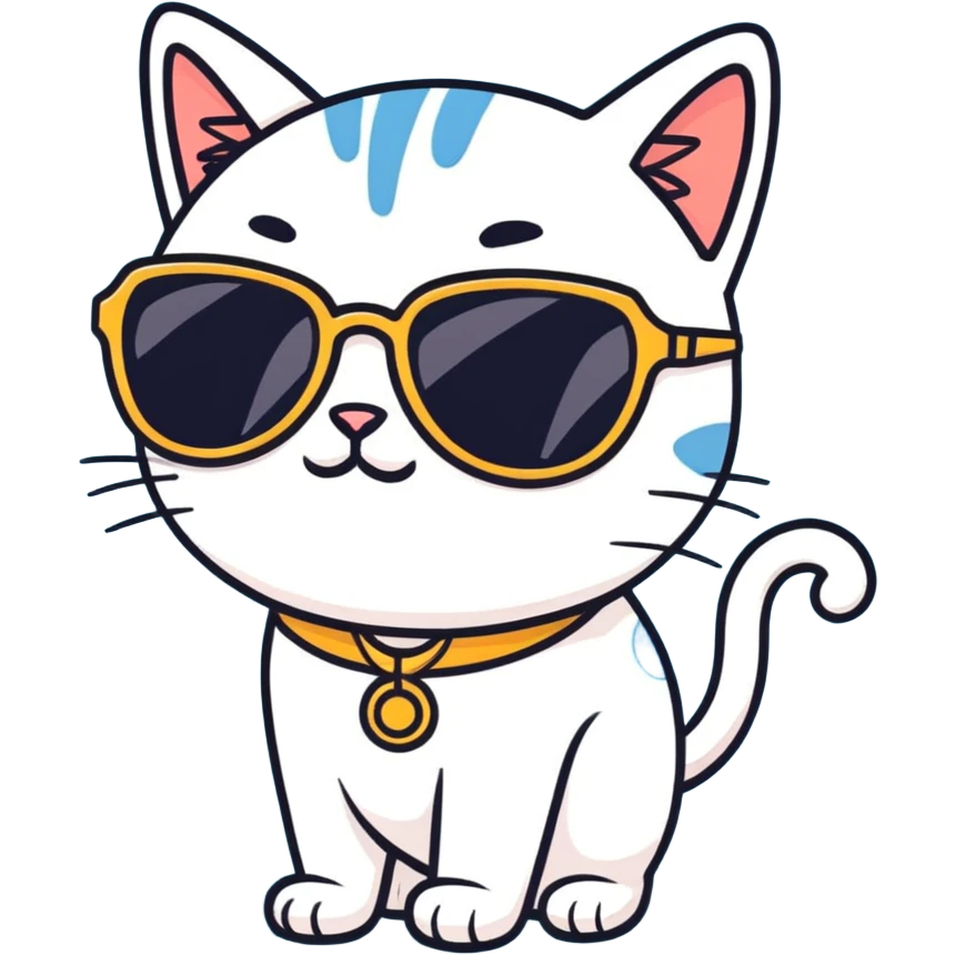 Cat with sunglasses emoji