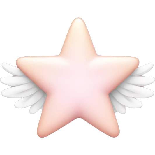 Light pink star with white angel wings emoji