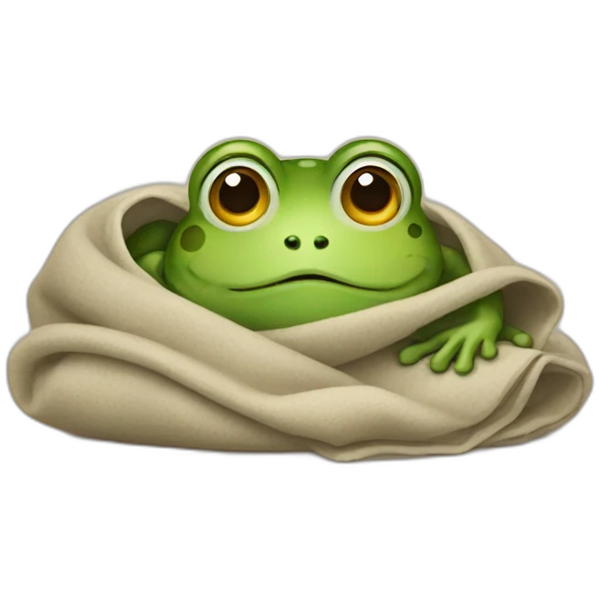 Little Frog in a blanket emoji