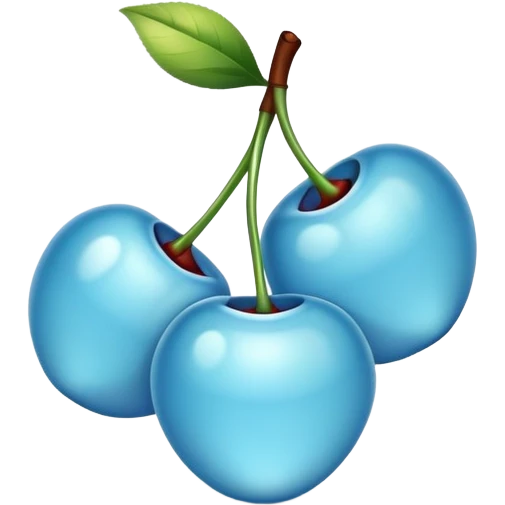 Shiny light blue cherries emoji