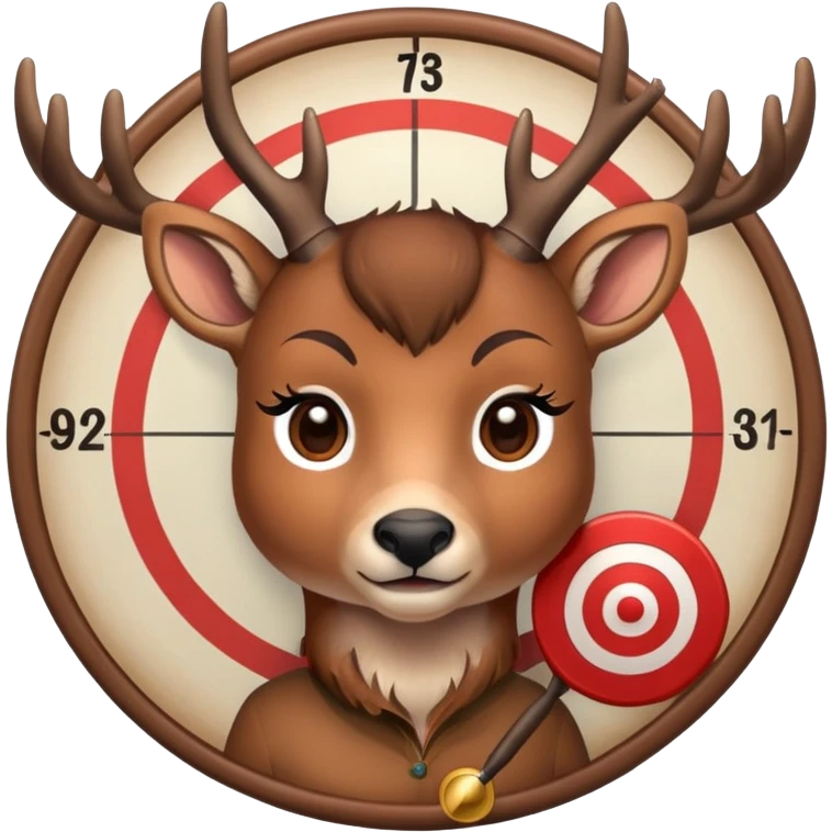 Female Deer holding a target emoji