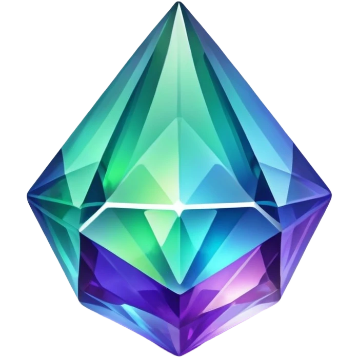 Shiny epic green blue and purple crystal  emoji