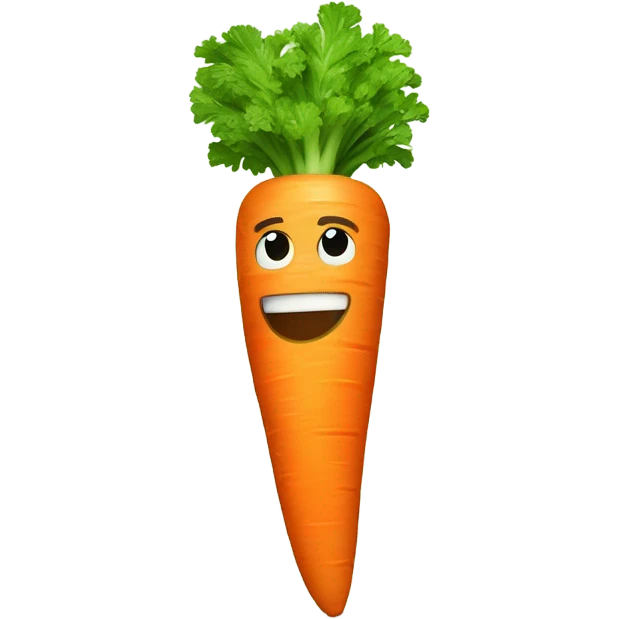 Generate an energetic carrot emoji wearing a sweatband, lifting tiny dumbbells, and looking motivated. emoji