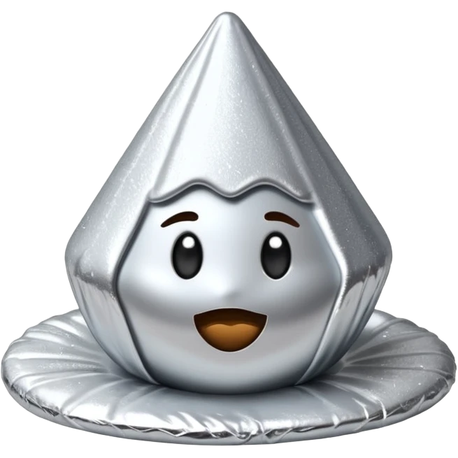 Glittery Hershey’s kiss (no face)  emoji