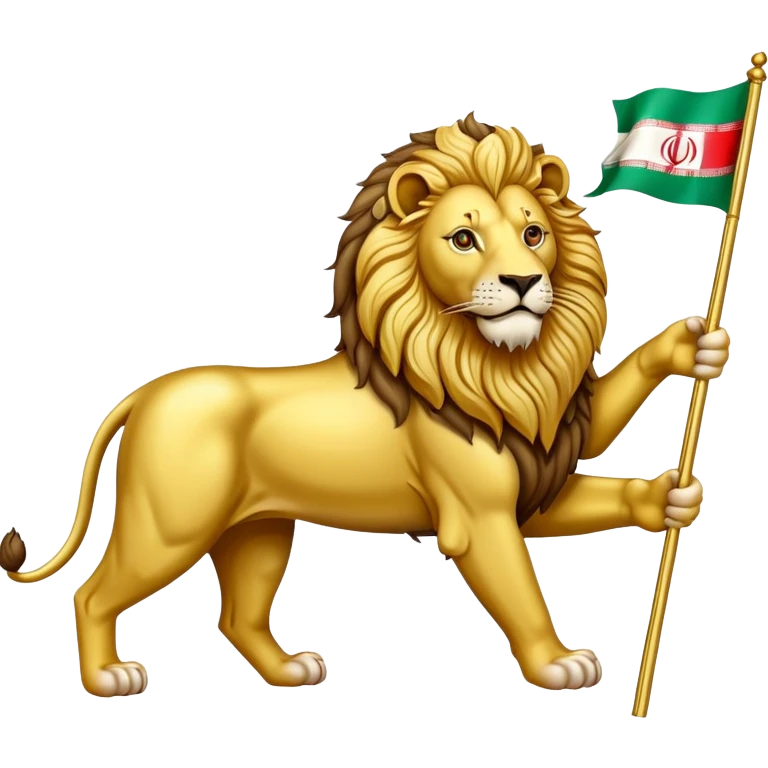 iran flag with lion emoji