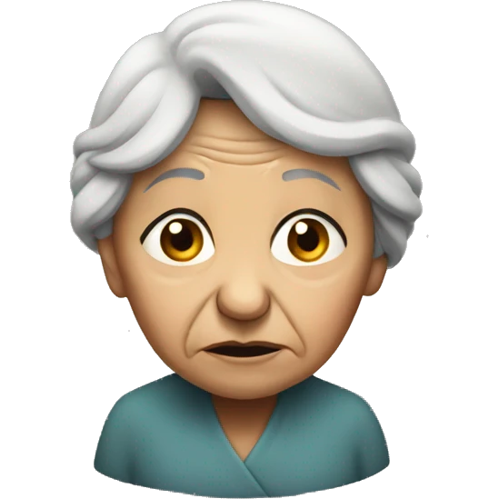 old woman sad standing full emoji