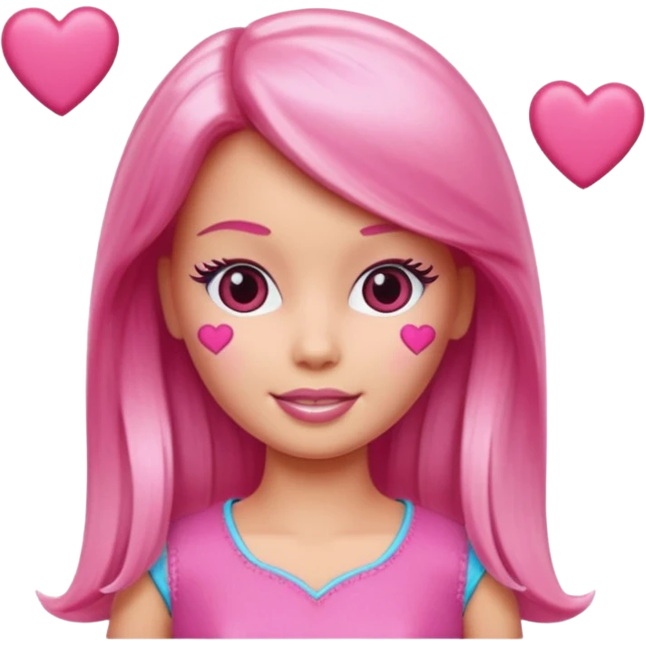 lav en barbie emoji med hjerter istedet for øjne emoji