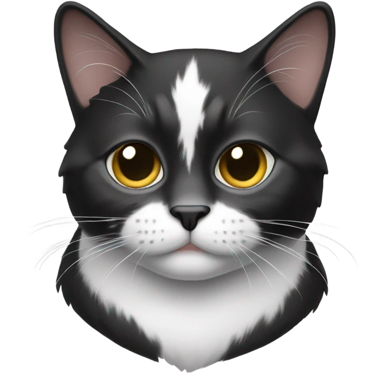 Cat with black and white skin emoji