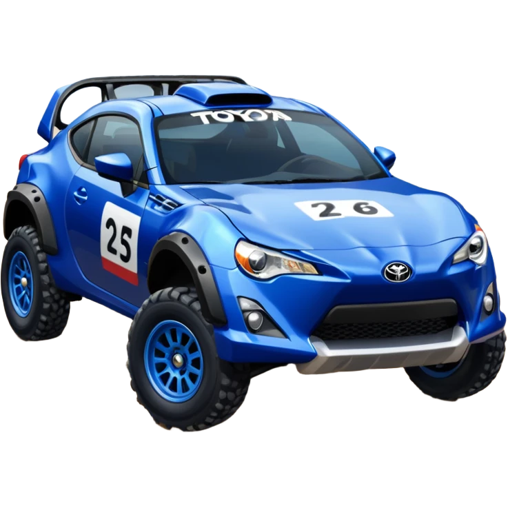 Sexy glossy dark blue 2025 Toyota 86 off road rally car  emoji