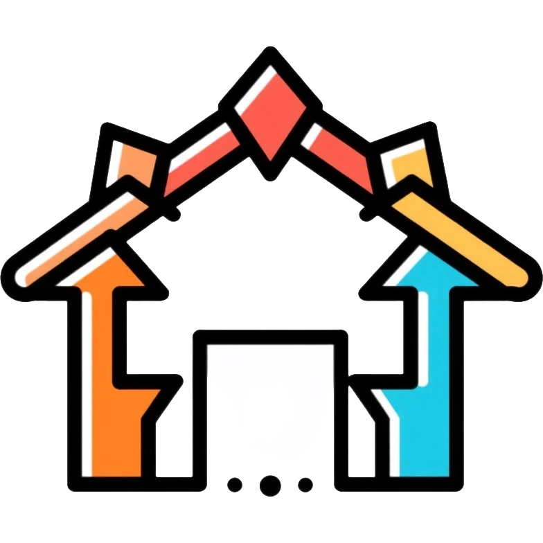 House with multiple arrows pointing inward from all directions, symbolizing environmental influence on behavior emoji