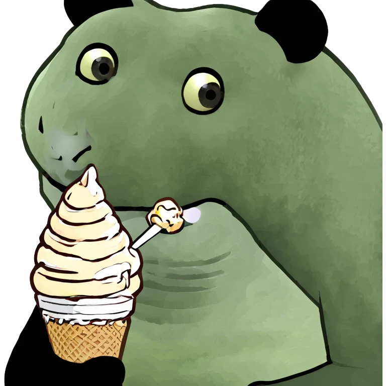 Panda eating ice cream emoji
