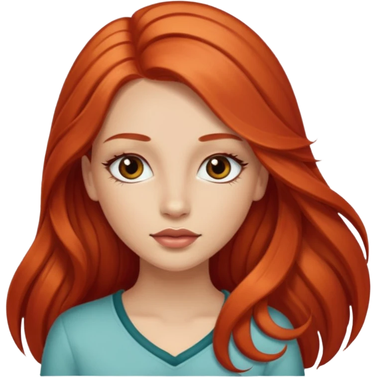 Little red riding hood light skin with straight long wavy hair and long eyelashes  emoji