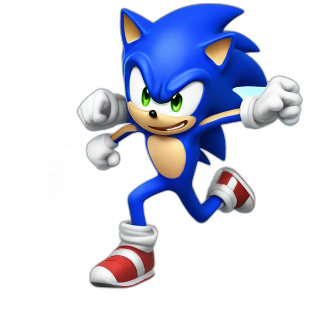 sonic running like bolt with sparks emoji