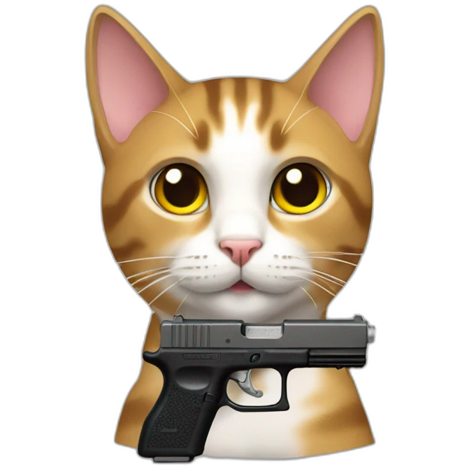 cat with glock 17 emoji