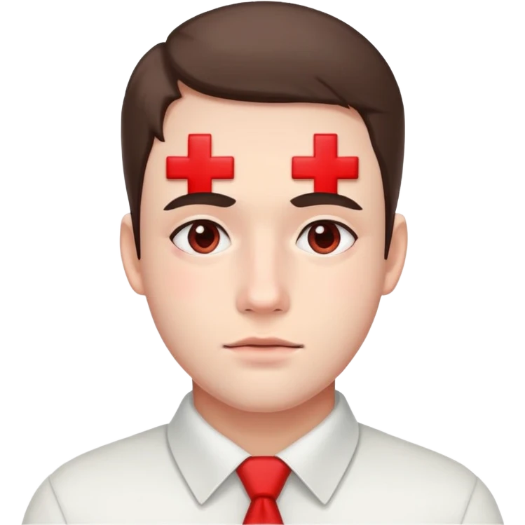 an user with a red cross on his face emoji