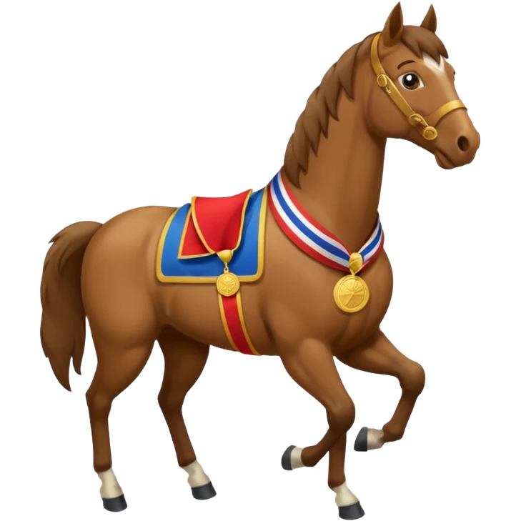 Horse wearing medal emoji