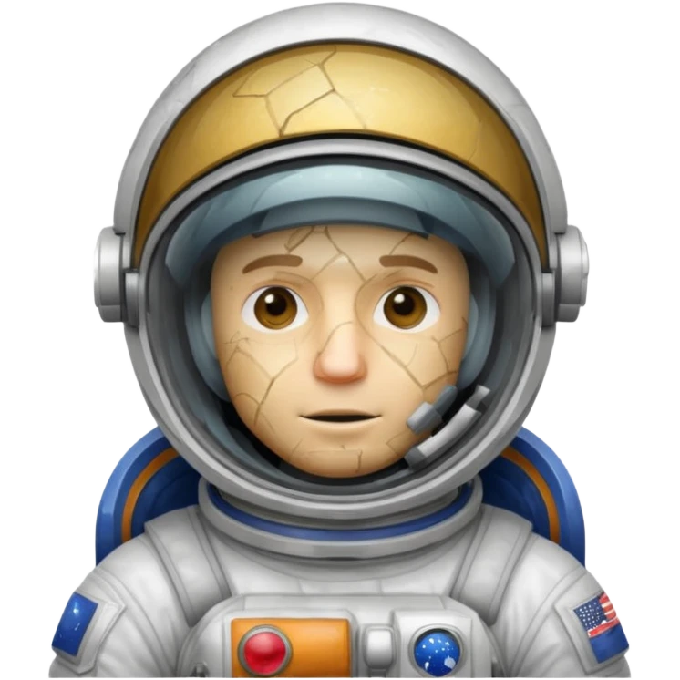 astronaut man with cracked glass helmet  emoji