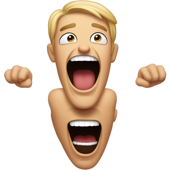 Mouth open with hands in air emoji
