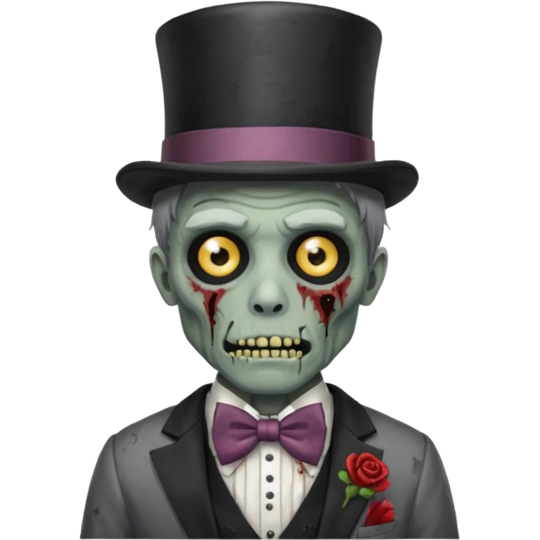 zombie with bow tie and top hat emoji