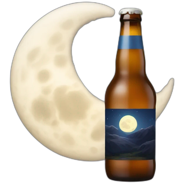 Beer and moon emoji