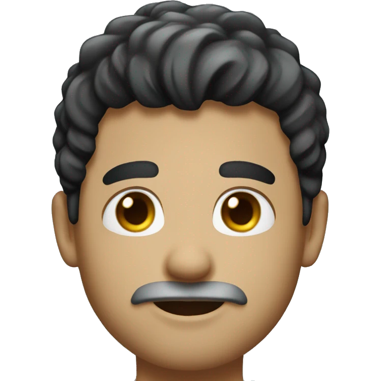 
black hair, man white short beard, frost, cute, smile
 emoji