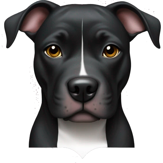 Black pitbull with white stripe on chest emoji