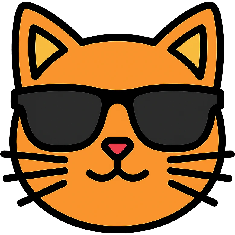 cat wearing sunglasses color icon emoji