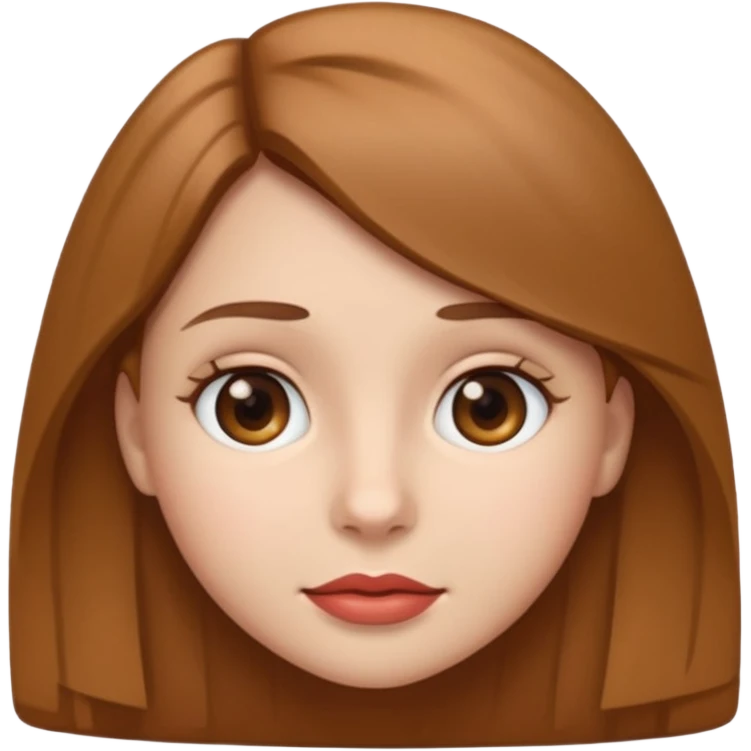 apple style emoji of a girl with fair skin, slightly slanted brown eyes, full lips, and light brown hair emoji