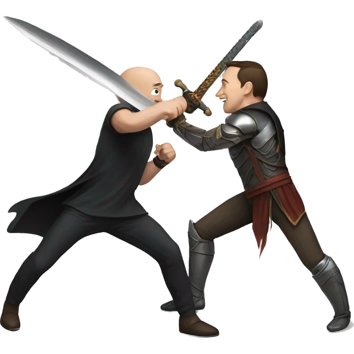 jeff bezos sword fighting elon musk emoji