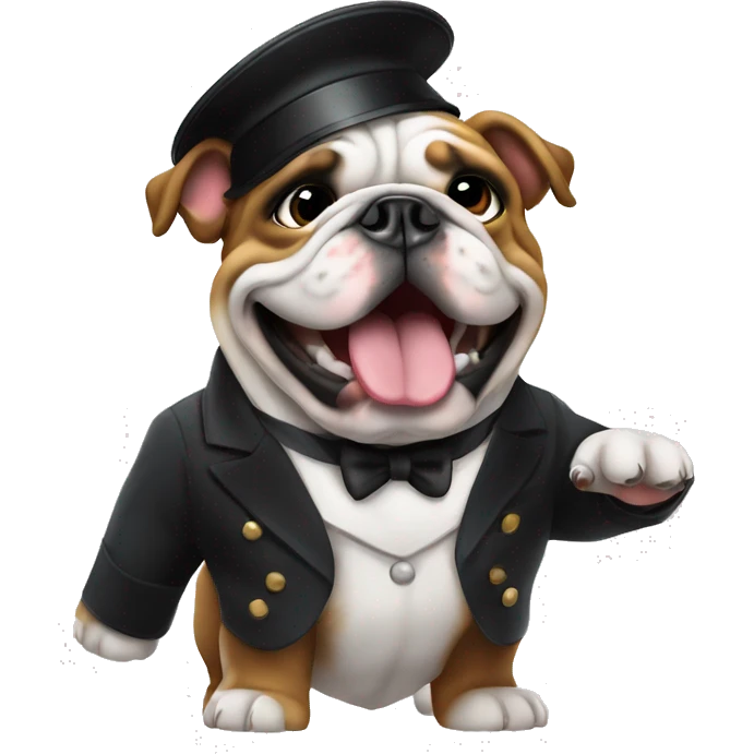 english bulldog conductor music emoji